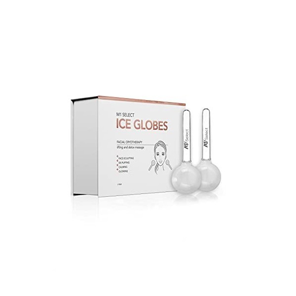 M1 SELECT Ice Globes – Outil de massage rafraîchissant pour cryothérapie – Massage lifting et désintoxication | De la référen