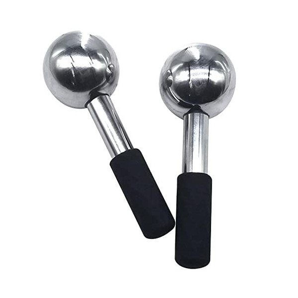 Ice Globes Facials Massager Rouleau de refroidissement cryogénique en acier inoxydable pour le visage, le cou et les yeux Cer