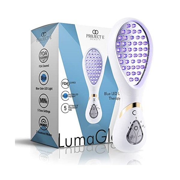 LumaGlow Blue LED Light Therapy de Project E Beauty | Anti Acné | Solution Boutons & Imperfections | Routine de Soins pour Pe