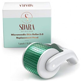 Sdara - Rouleau de rechange pour Dermaroller 2.0 pour le visage/microneedling - 192 micro-aiguilles en acier inoxydable de 0,