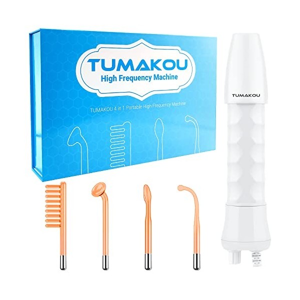 Appareil Haute Frequence Esthetique - TUMAKOU Appareil Visage Anti Ride Avec 4 Electrodes pour Soins pour le Visage - Traitem