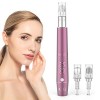 PELCAS Dermapen Électrique, Micro Aiguille Stylo Microneedling Rechargeable 0-2 mm Réglable 5 Vitesses Derma Pen avec 24 Aigu