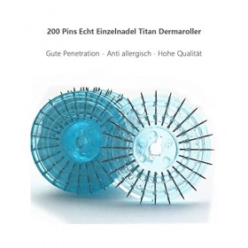 Dermaroller - 200 Broches 1,5 mm Rouleau à Barbe à Micro-aiguilles en Titane Véritables Aiguilles en Individuelles Pour la Re