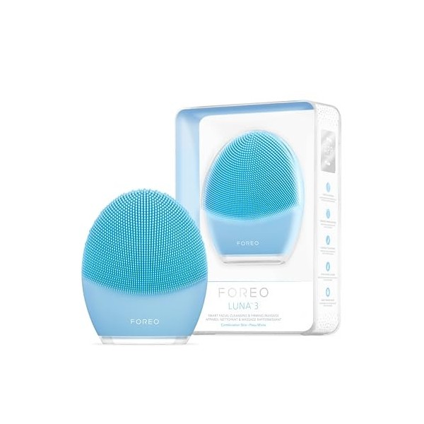 FOREO LUNA 3 Peau sensible - Brosse nettoyante visage - Massage raffermissant - Soins ultra-hygiéniques - Exfoliant visage fa