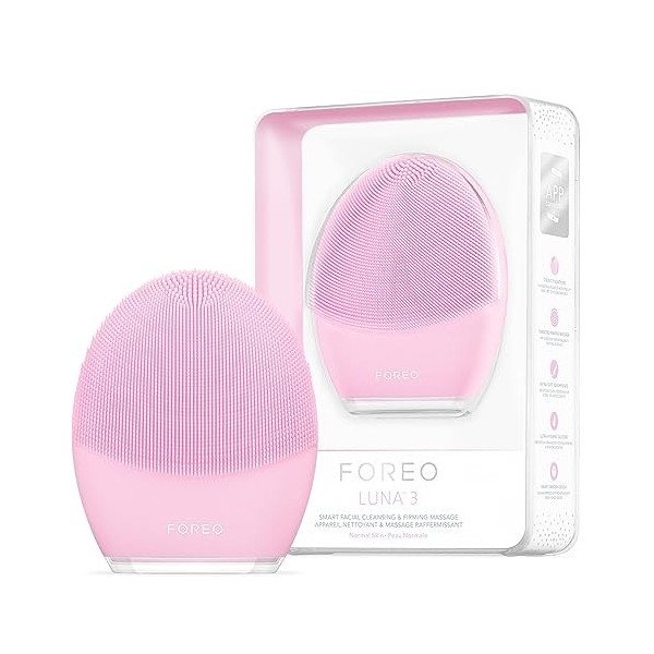 FOREO LUNA 3 Peau sensible - Brosse nettoyante visage - Massage raffermissant - Soins ultra-hygiéniques - Exfoliant visage fa