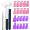 Ensemble de dissolvant de gel pour les ongles，10 pinces pour les doigts, 10 pinces pour les orteils, 100 chiffons en coton, 2