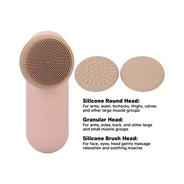 Masseur Facial électrique avec Brosse en Silicone et Fonction de Chauffage pour Anti-âge et Relaxation, Brosse Nettoyante pou