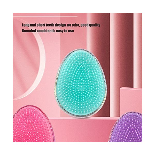 Peigne de Forme Ronde Doeuf de 2 Pièces, Brosse à Cheveux Mignonne Dutilisation Humide et Sèche, Brosse Portative de Démêla