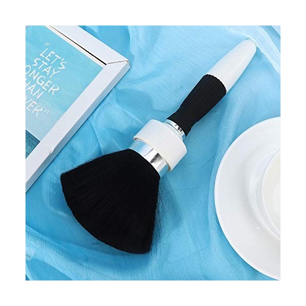 Plumeau de Cou, Brosse à Cheveux Doux Coiffure Coupe Coiffure Brosse de Nettoyage de la Poussière Blanc 