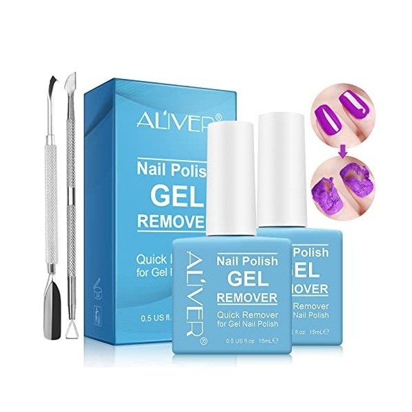 Dissolvant de vernis à ongles 2 Pack , professionnel, enlève le vernis à ongles en 3-5 minutes pour les ongles naturels, en 