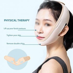 Masque de ligne en V, bandeau de levage de visage amincissant la double mentonnière de perte de poids sangles de ceinture de 