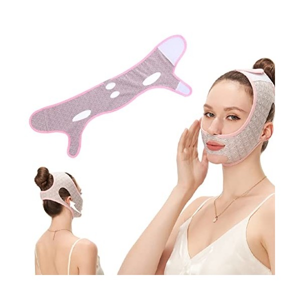 SJBAUTYO 1PCS Ceintures pour Visage,Amincissant De Bandage lifting,pour le visage V Line Masque,Minceur Visage,Double Menton 