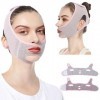 HyzaPhix 2pcs Masque Facial pour Double Menton Réducteur, V Line Lifting Mask Chin Strap Mentonnière Anti-Ronflement pour Ant