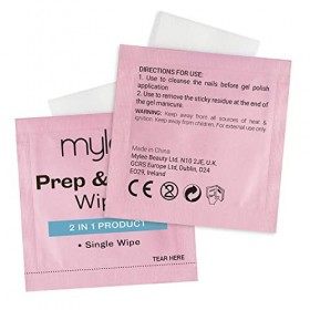 Mylee Lingettes de Préparation et de Brillance pour Gel de Qualité, Nettoie le Gel UV/LED, Double Usage pour Nettoyer les Ong