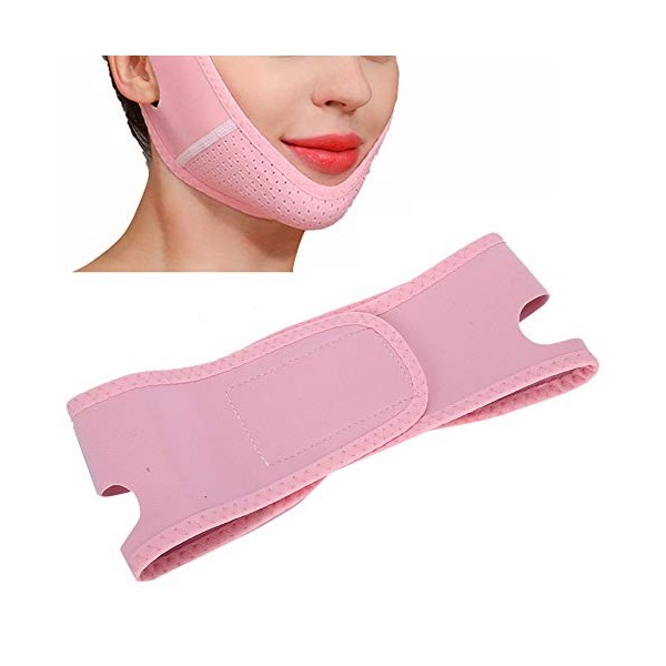 Ceinture de levage de serrage de visage de ligne V, bandage amincissant réglable respirant réglable de visage réutilisable, r