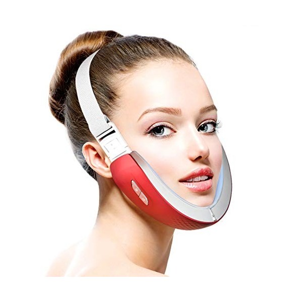 YUXINCAI Appareil De Massage Facial Facial Électrique en V, Masque De Thérapie De Compression Chaude pour Le Visage, Masque A