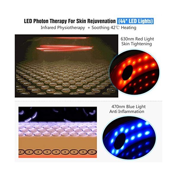 YUXINCAI Appareil De Massage Facial Facial Électrique en V, Masque De Thérapie De Compression Chaude pour Le Visage, Masque A