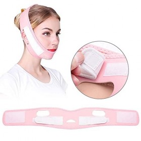 Qkiss Masque en Forme de V, Double Chin Réducteur V Lifting Masque Raffermissement Du Visage Mince Raffermissant Minceur Cein