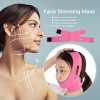 1PC visage minceur sangle lifting bandage flexible double menton réducteur pour visage en forme de V Rose rouge 