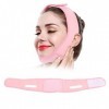 Bande Double Menton Ceinture Visage Minceur Bandage Amincissant Visage pour Femmes et Hommes, Ceinture de Lifting Visage, Éli