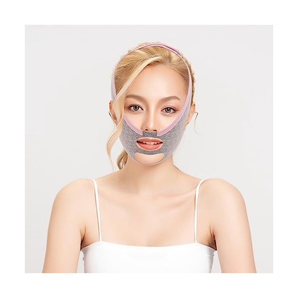 Funzhan Double Chin Réducteur Masque de levage de ligne V En forme de V Minceur Bandage de sangle minceur visage Sangle de vi