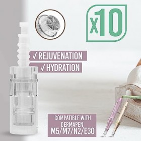 Lot de 10 cartouches daiguilles ROUND NANO pour dermapen M5 M7 N2 et E30 uniquement compatible avec Dr Pen .