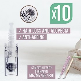Lot de 10 cartouches à aiguilles 36 broches pour dermapen M5 M7 N2 et E30 uniquement compatible avec Dr Pen .