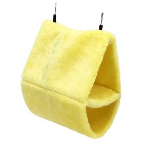 Airshi Hamac pour Oiseaux, Pliable Portable Grande Taille Doux Confortable Lit pour Oiseau Double Couches avec Crochets pour 