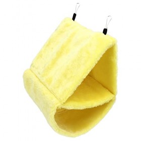 Airshi Hamac pour Oiseaux, Pliable Portable Grande Taille Doux Confortable Lit pour Oiseau Double Couches avec Crochets pour 