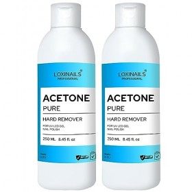 Acétone pour ongles SET 2x250ml - Acetone pure Dissolvant vernis semi permanent - Remover - Acétone kit pour enlever le verni
