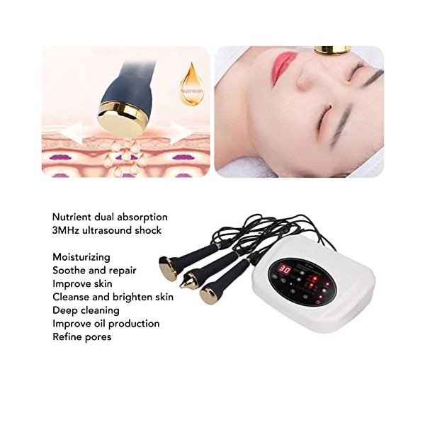 Machine de beauté à Ultrasons, Appareil de Soin du Visage pour Blanchir la Peau Raffermissante Hydratante, Appareil de beauté