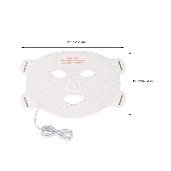 Couverture de Visage de beauté à LED, Masque de Thérapie par la Lumière LED de beauté en Silicone Souple, pour le Visage et l