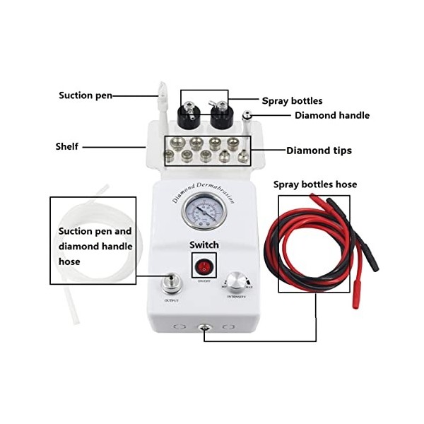 Machine de Microdermabrasion au Diamant, Rajeunissement de la Peau Sous Vide, Dispositif de Dermabrasion Méridien de Dragage,