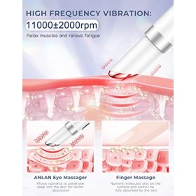 ANLAN Appareil anti Rides Yeux, Masseur pour Yeux 4 modes Anti Cernes Anti Rides Anti Poches, Appareil Soin Yeux Rechargeable