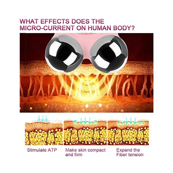 Rouleaux Massage des Visage,Masseur de Levage du Visage,Facial Microcurrent Device,Massage corporel,Microcurrent Facial Rolle