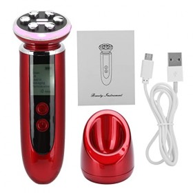 Appareil de radiofréquence de masseur de soins de la peau du visage, instrument de beauté du corps du visage, 5 LED lumière a