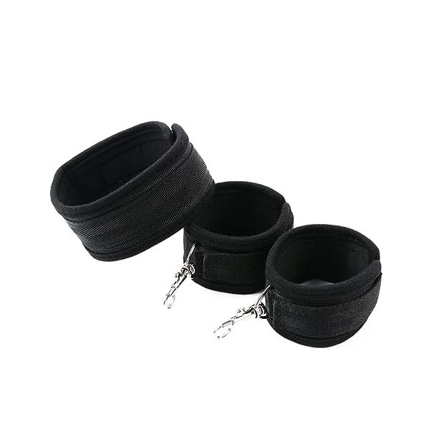 Ceinture de yoga ajustable en nylon avec boucle pour les mains et le cou, ceinture pour améliorer le dos bossu, noir