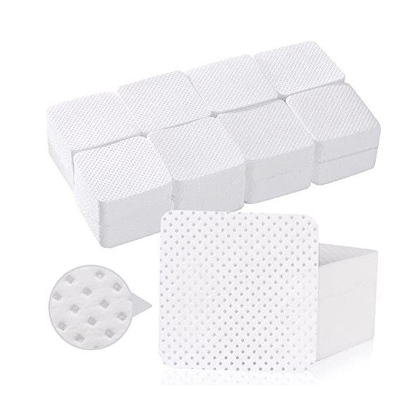 510 Pièces Lingettes Nettoyantes Non Pelucheux, Coton Ongles Gel, Vernis Remover Wipes Gel Remover Pads Enlever de Vernis à O