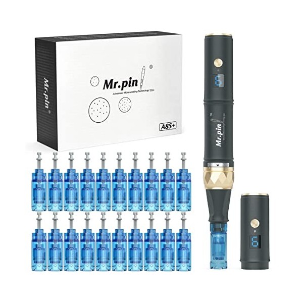 Dermapen Mr.Pin A8S Plus Lot de 20 cartouches de rechange sans fil pour soins de la peau et des cheveux