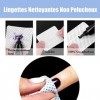 510 Pièces Lingettes Nettoyantes Non Pelucheux, Coton Ongles Gel, Vernis Remover Wipes Gel Remover Pads Enlever de Vernis à O