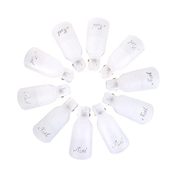 Qufiiry 10 Pcs Nail Art Clip, Pince Vernis Semipermanent, Capuchon Ongle Vernis Semipermanent, Clips Ongles pour Retirer le V