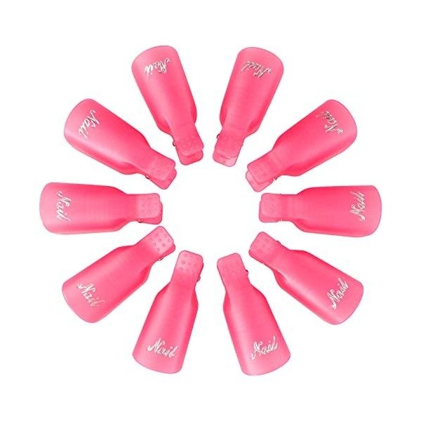 Qufiiry 10 Pcs Nail Art Clip, Pince Vernis Semipermanent, Capuchon Ongle Vernis Semipermanent, Clips Ongles pour Retirer le V