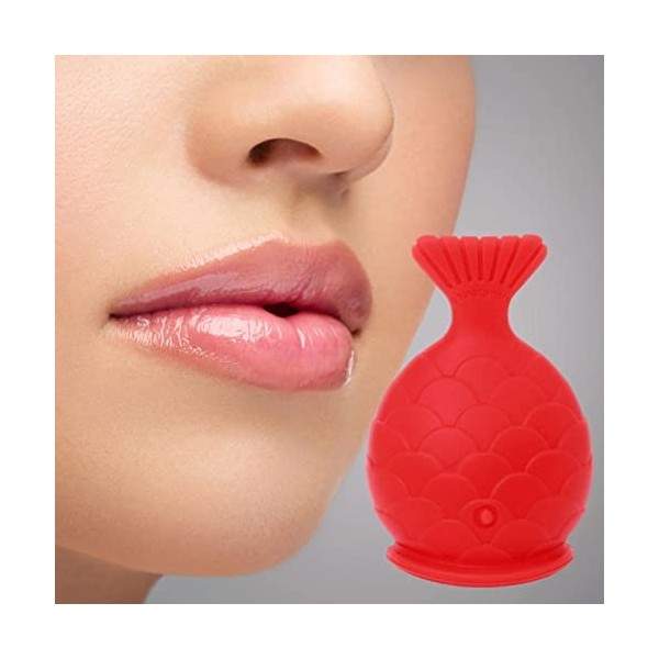 pologmase Appareil pour repulper Les lèvres - Rehausseur de lèvres en Silicone en Forme de Poisson Rouge pour Femme,Lip Plump