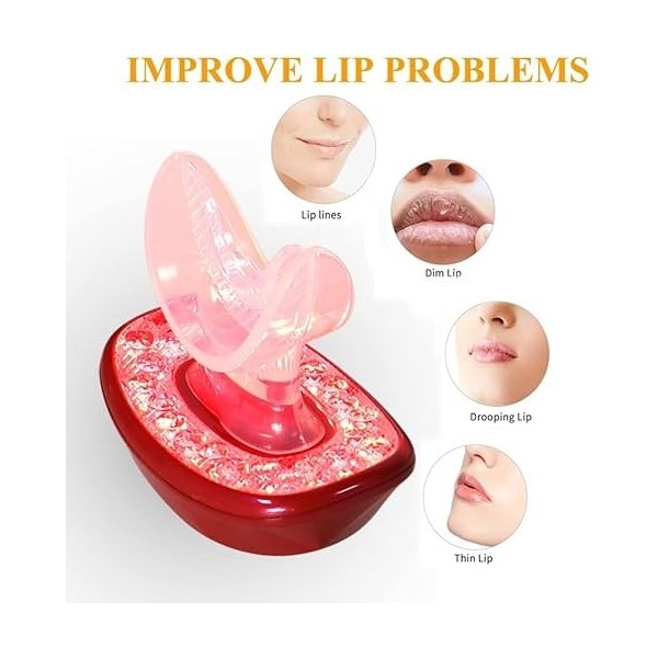 ZIROXI Soin des lèvres Pompe à lèvres en Silicone électrique Dispositif Plus Complet rehausseur de thérapie par la lumière Ro