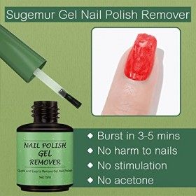 Sugemur Dissolvant Vernis Semi Permanent, Disolvant a Ongles Semi Permanent qui Nabîment pas vos Ongles, 3-5 Mins pour Enlev