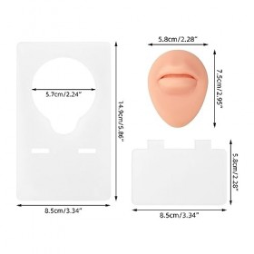 2pcs Modèle de Lèvre en Silicone, avec Présentoir simulé 3D épaissi Modèle de Pratique de Perçage des Lèvres pour le Maquilla