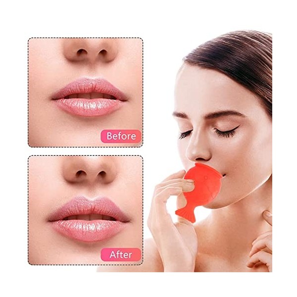 Lèvres Enhancer Plumper Device Lèvres Silicone Poisson Forme Moue Naturelle Mouth Mouth Sexy Lip Mouth, Portable Lip Enhancem