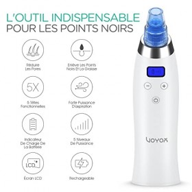 VOYOR 5-En-1 extracteur de point noir professionnel Aspirateur Point Noirs electrique Enlever les points noirs Nettoyant elim