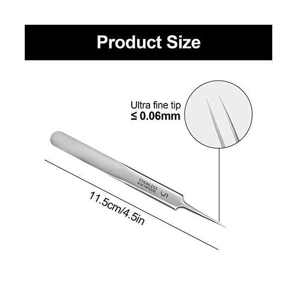 RUCUDIM Extracteur Point Noir, Tire Comedons pour Le Visage, Brucelles, pour Points Noirs en Acier Inoxydable avec Boîte en M