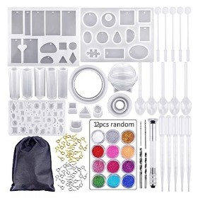 Outil de Coulée de Moules en Silicone Bricolage Boucles Doreilles Réutilisables Douces Artisanat Faisant Ensemble de Moules 